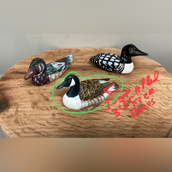 Vintage - Mallard Duck Decoy & Loon Duck Decoy - Solid Wood Crafted - Excellent - Picture 1 of 15